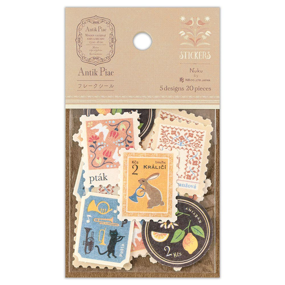 Vintage Japanese Flake Sticker Set for Journaling & Collage