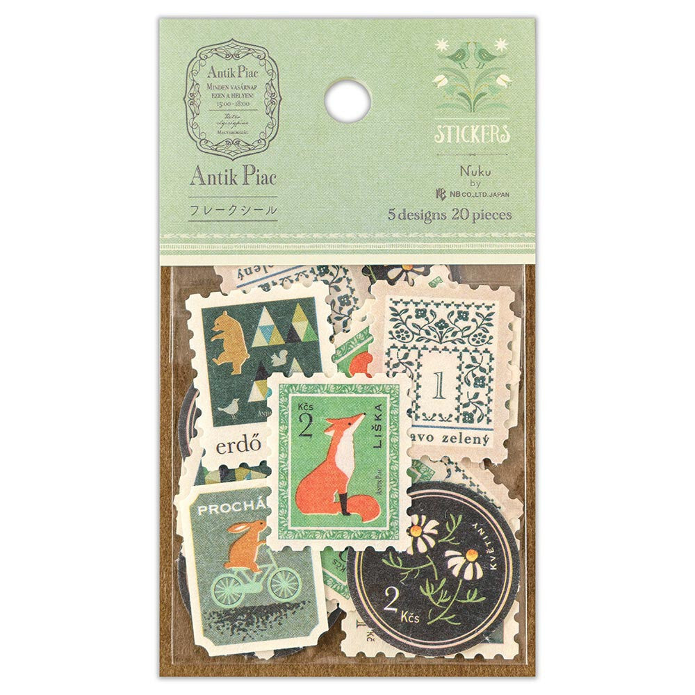 Vintage Japanese Flake Sticker Set for Journaling & Collage