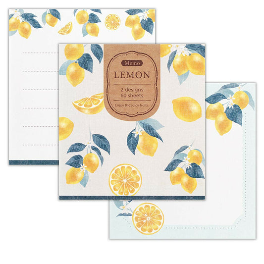 Fruity Japanese Memo Pad Set – Kiwi, Grape & Lemon