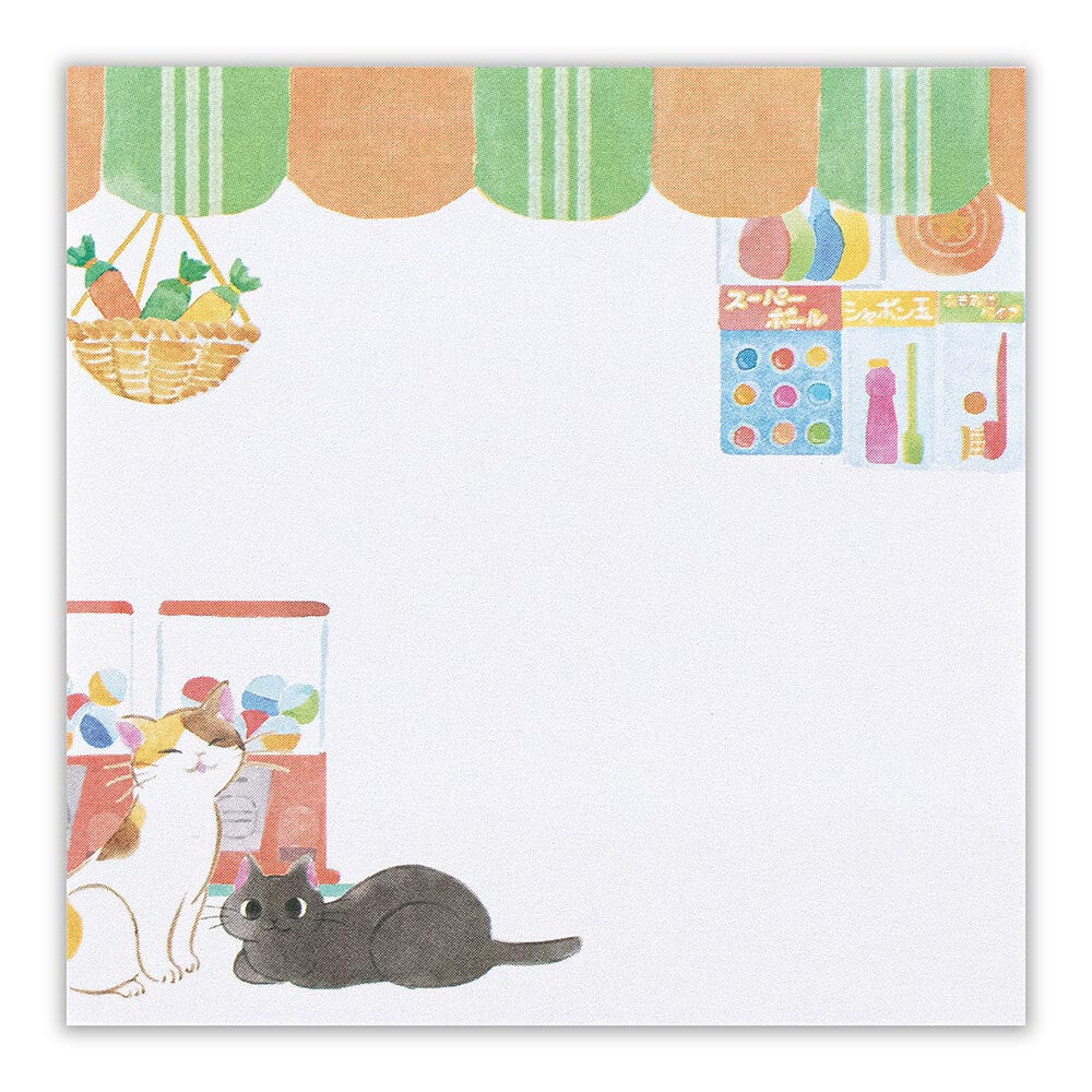 Retro Japanese Cat Sticky Note Set – Kawaii Memo Pads