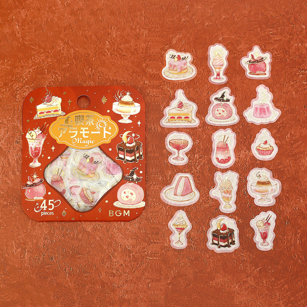 Kawaii Magic Cafe Flake Sticker Set – Japanese Dessert Stickers