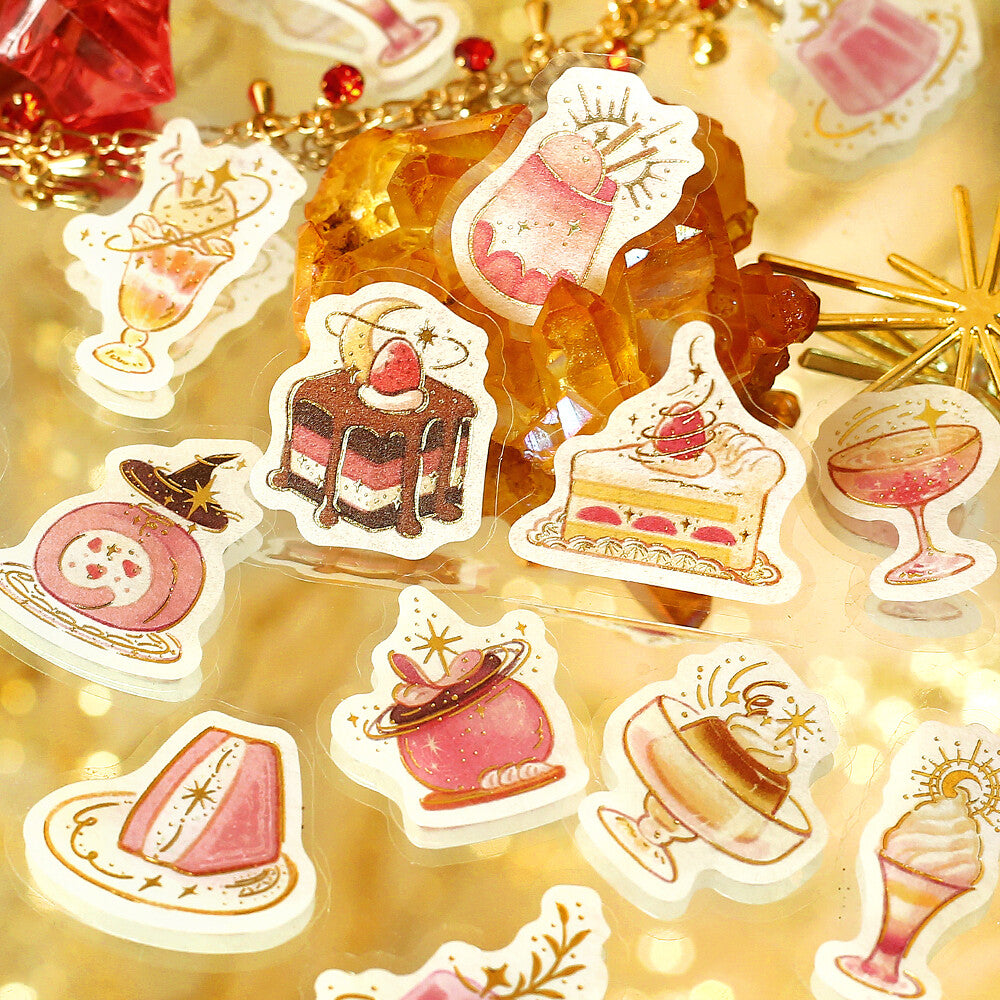 Kawaii Magic Cafe Flake Sticker Set – Japanese Dessert Stickers