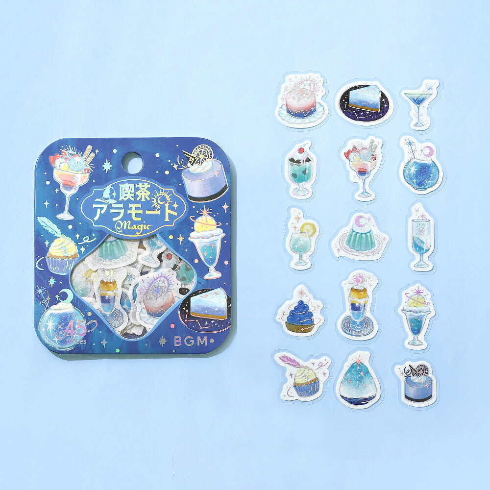 Kawaii Magic Cafe Flake Sticker Set – Japanese Dessert Stickers