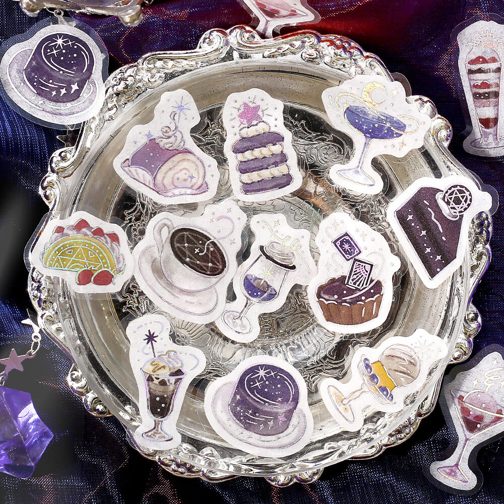 Kawaii Magic Cafe Flake Sticker Set – Japanese Dessert Stickers
