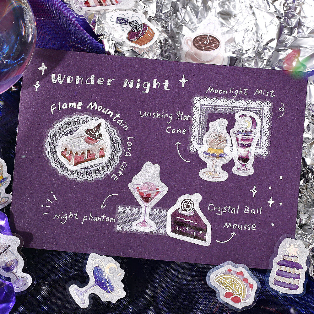 Kawaii Magic Cafe Flake Sticker Set – Japanese Dessert Stickers