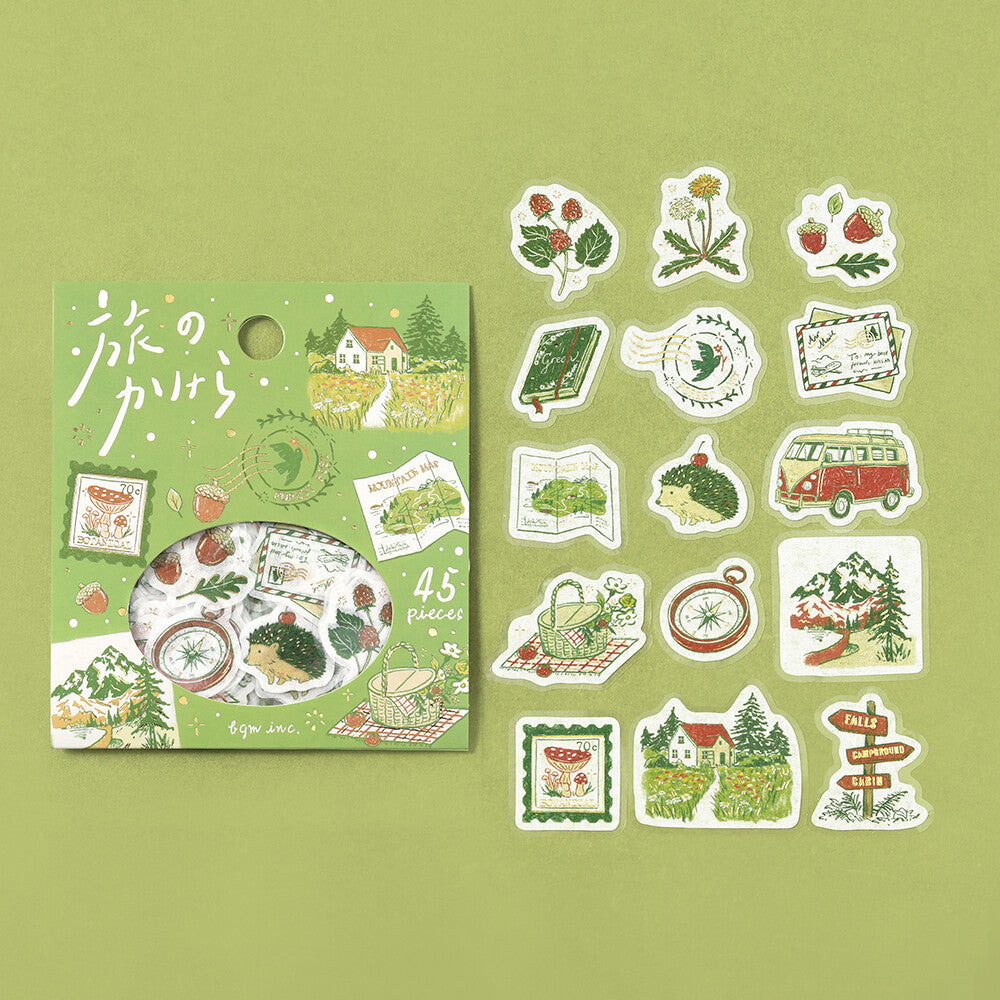Vintage Travel Flake Sticker Set – Japanese Journaling Stickers