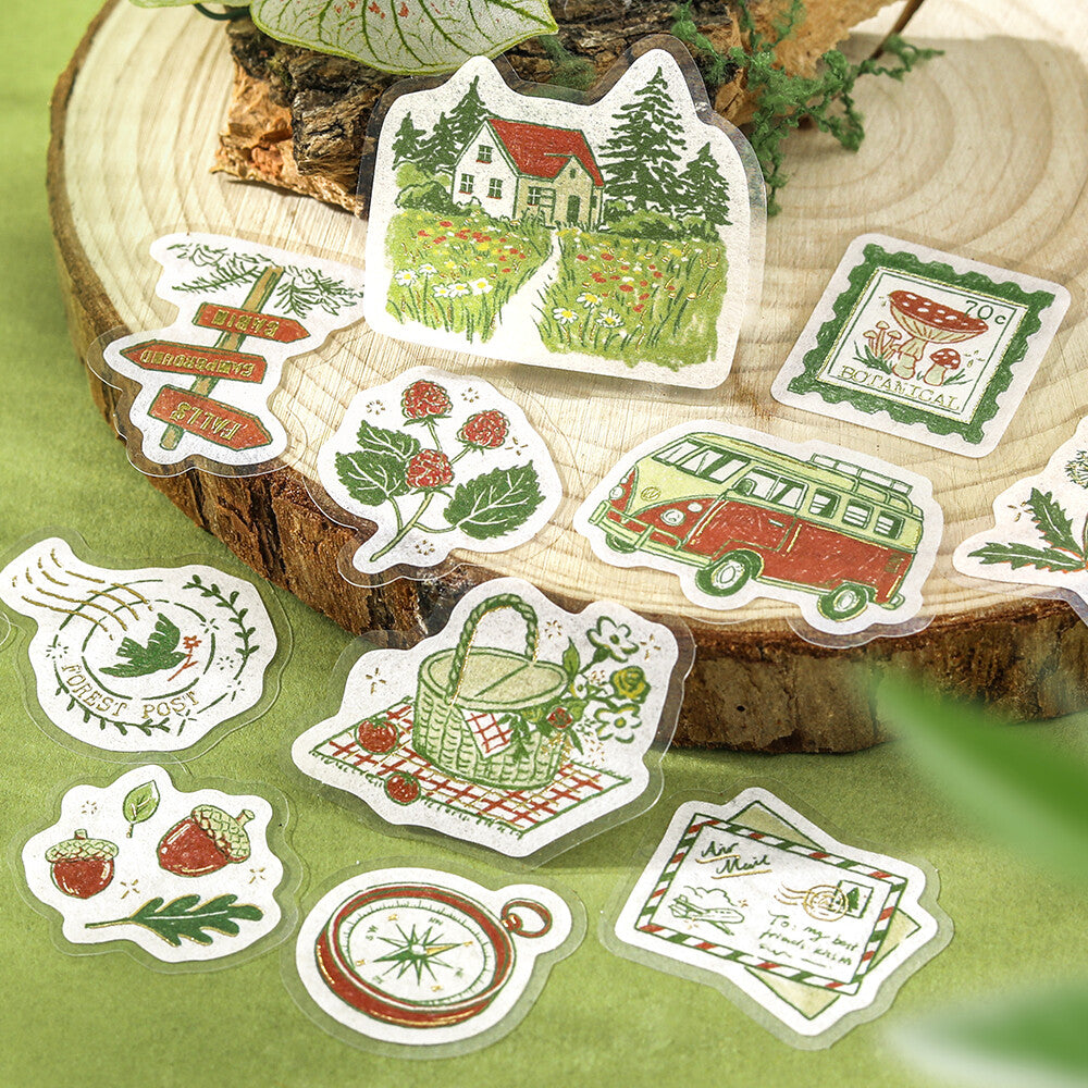 Vintage Travel Flake Sticker Set – Japanese Journaling Stickers