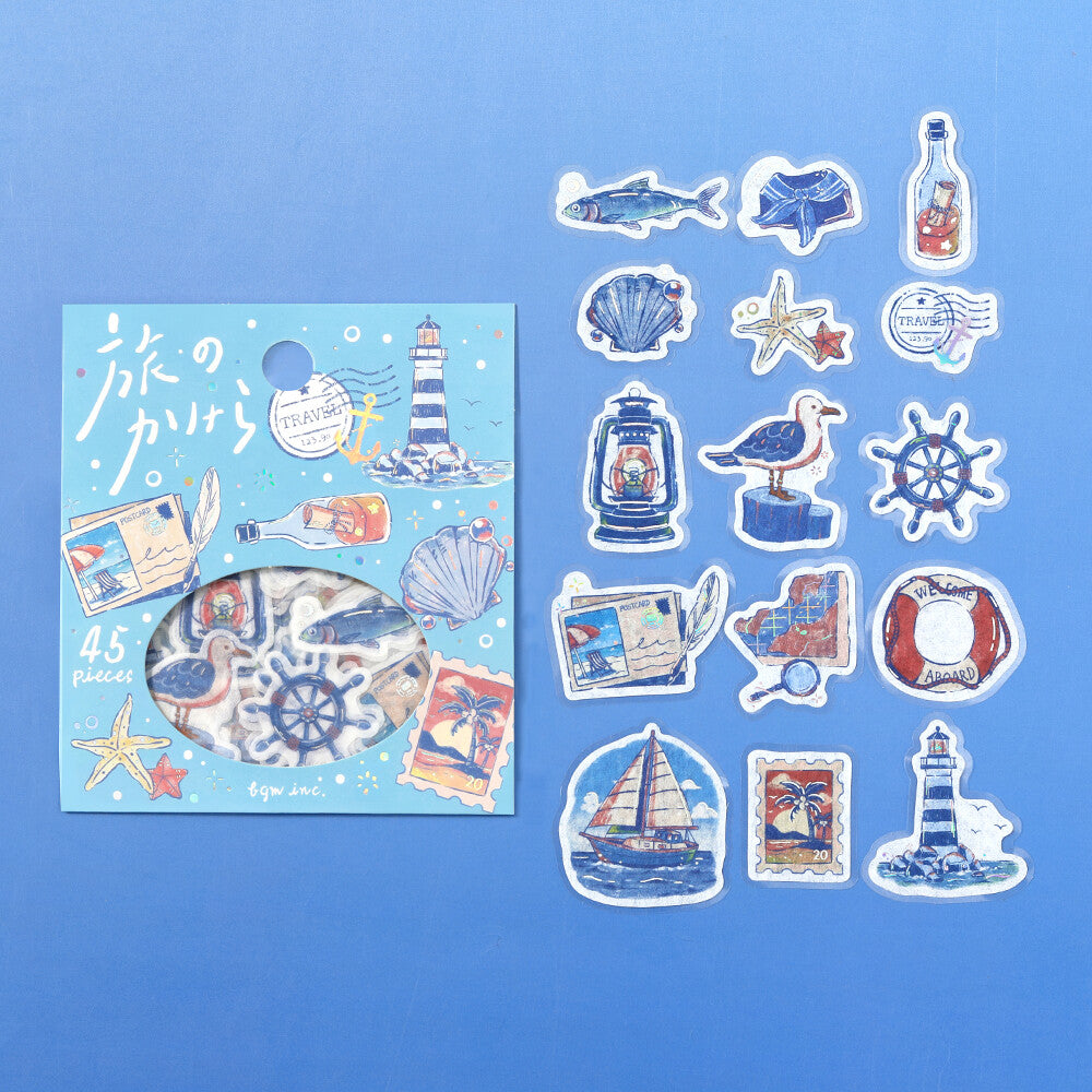 Vintage Travel Flake Sticker Set – Japanese Journaling Stickers