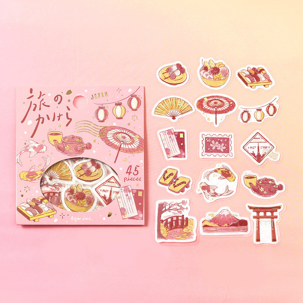 Vintage Travel Flake Sticker Set – Japanese Journaling Stickers