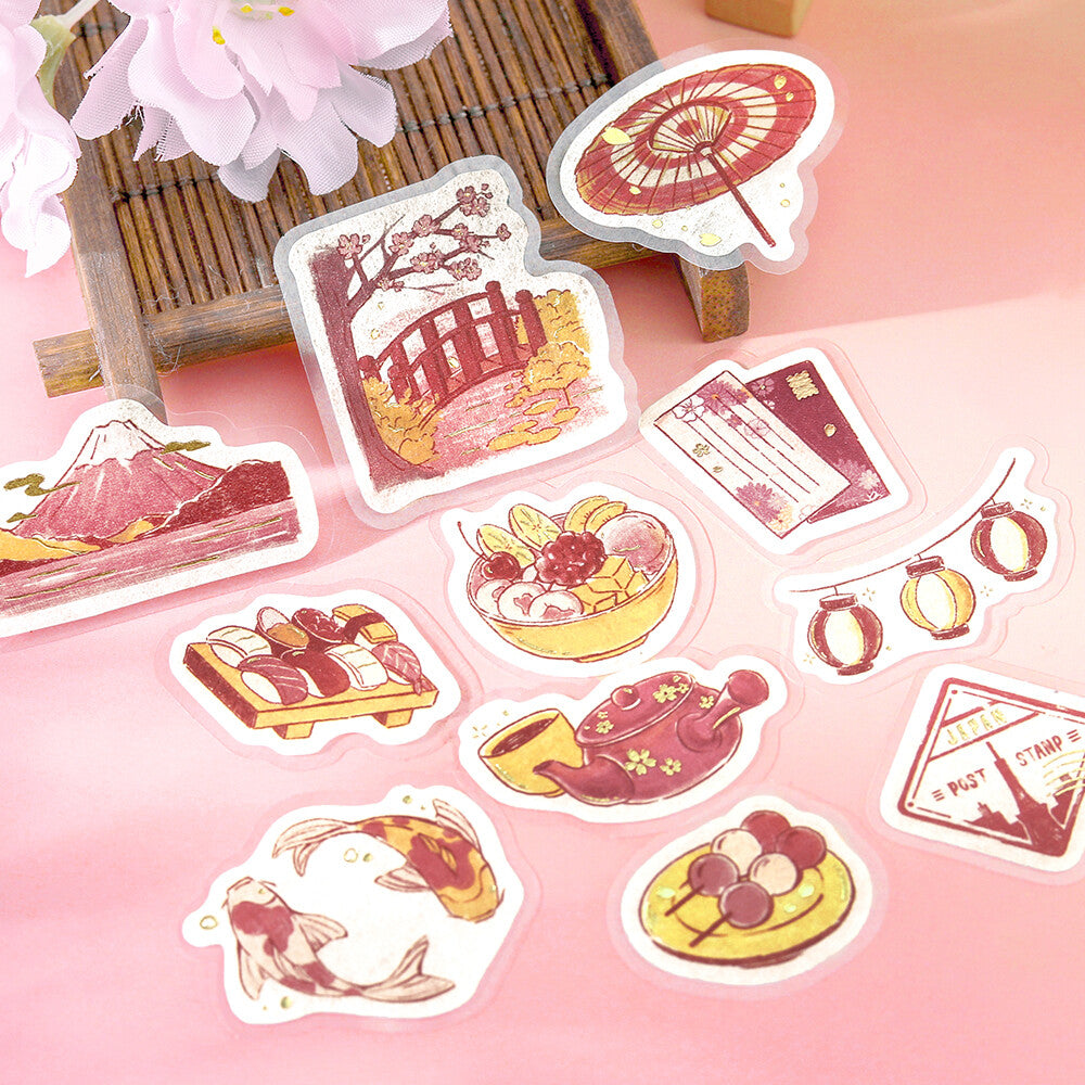 Vintage Travel Flake Sticker Set – Japanese Journaling Stickers