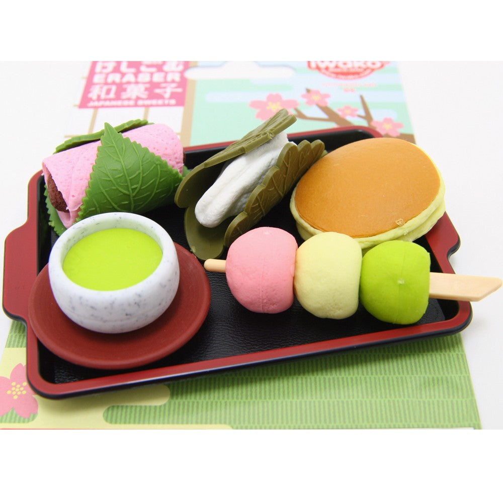 IWAKO Japanese Puzzle Eraser Set – Shrine, Sushi & Wagashi (3 Packs)