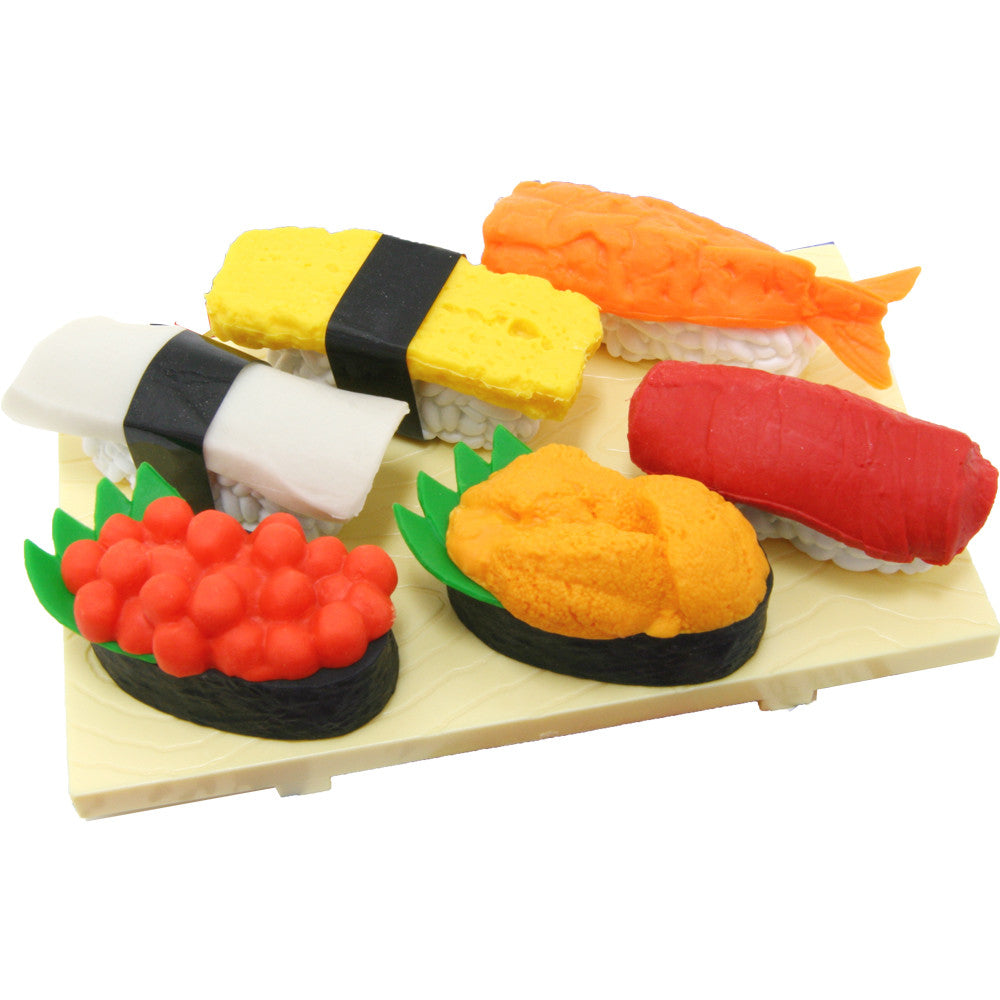 IWAKO Japanese Puzzle Eraser Set – Shrine, Sushi & Wagashi (3 Packs)