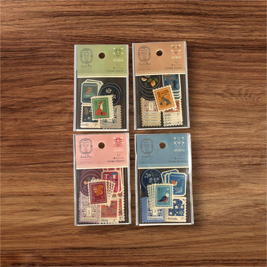 Vintage Japanese Flake Sticker Set for Journaling & Collage